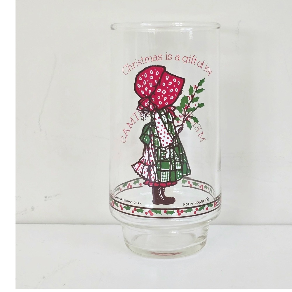 VTG Holly Hobbie Coca‎ Cola Christmas Glass American Greetings Limited Edition